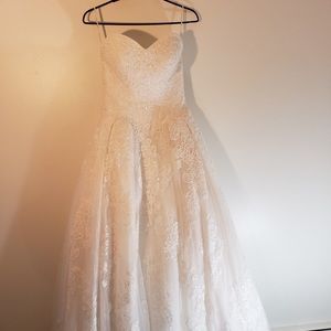 Champagne/Whisper Pink ball gown wedding dress